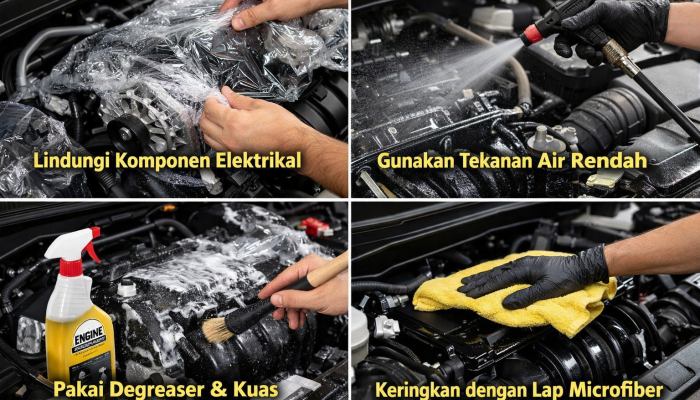 Tips Efektif Mencuci Mesin Mobil dengan Aman, Bebas Risiko Korsleting